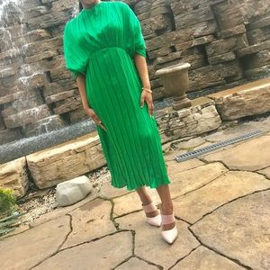 Emerald Green pleated dress